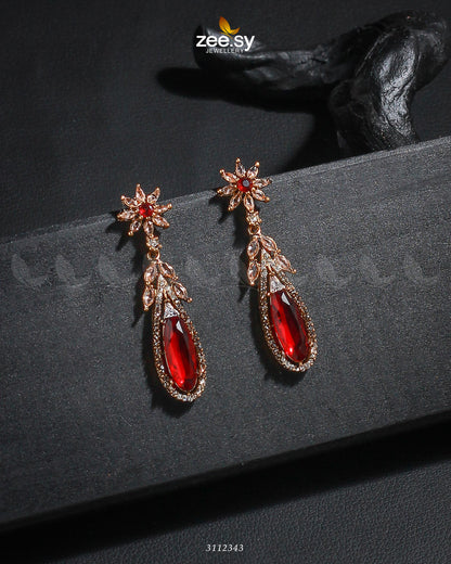 Rimsha's Earrings Golden Mahroon