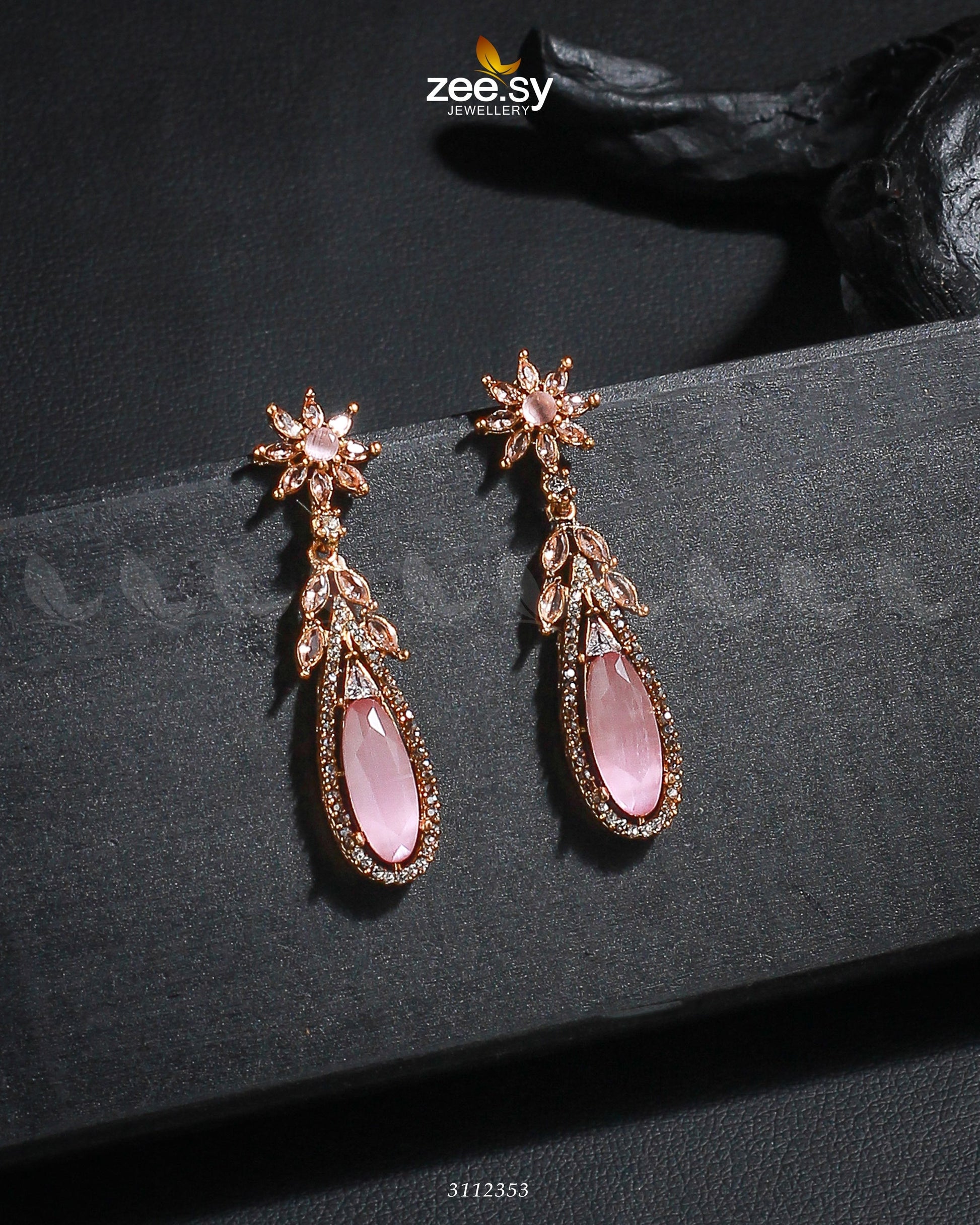 Rimsha's Earrings Golden Mint Pink