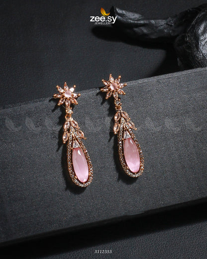 Rimsha's Earrings Golden Mint Pink
