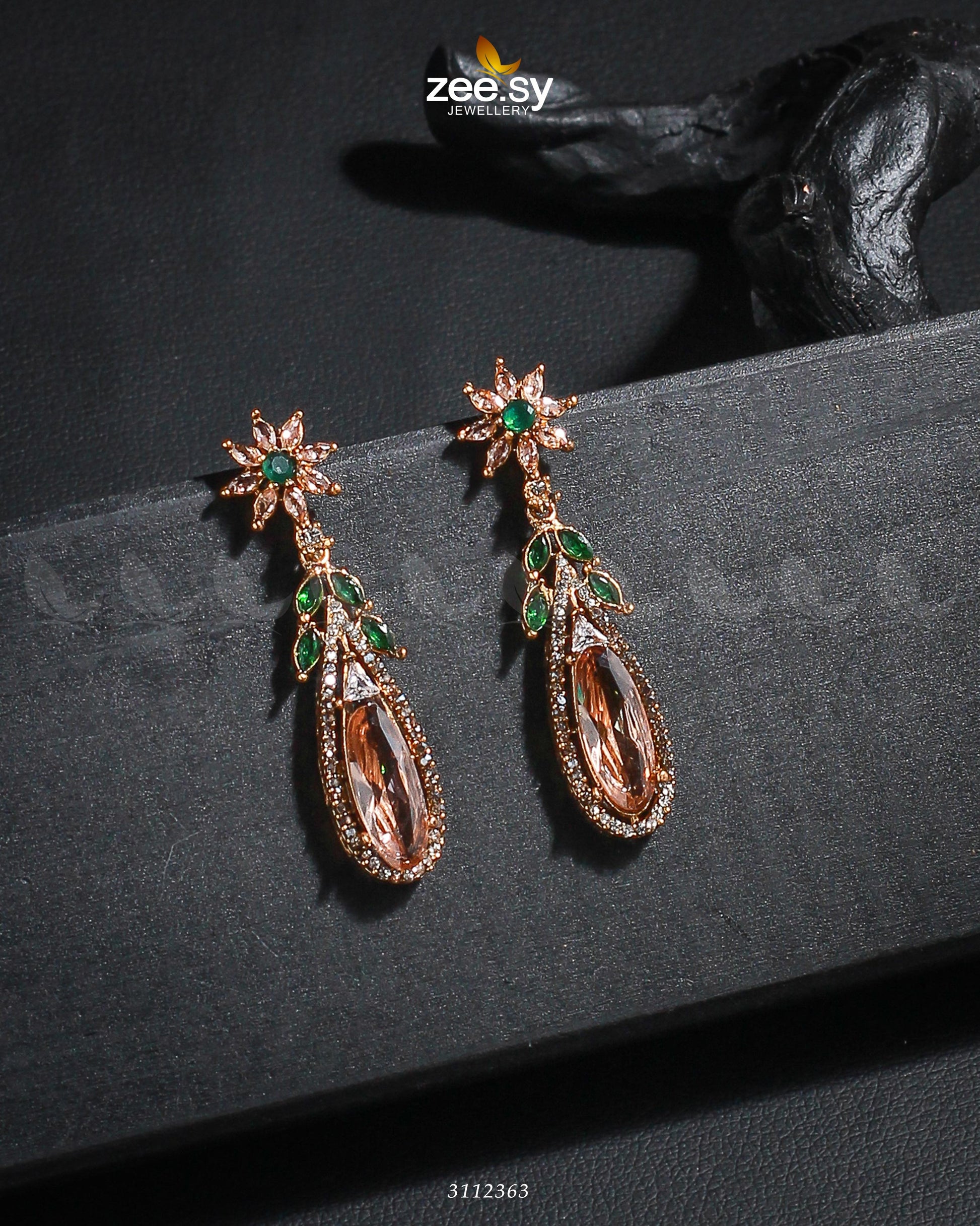 Rimsha's Earrings Champagne Green