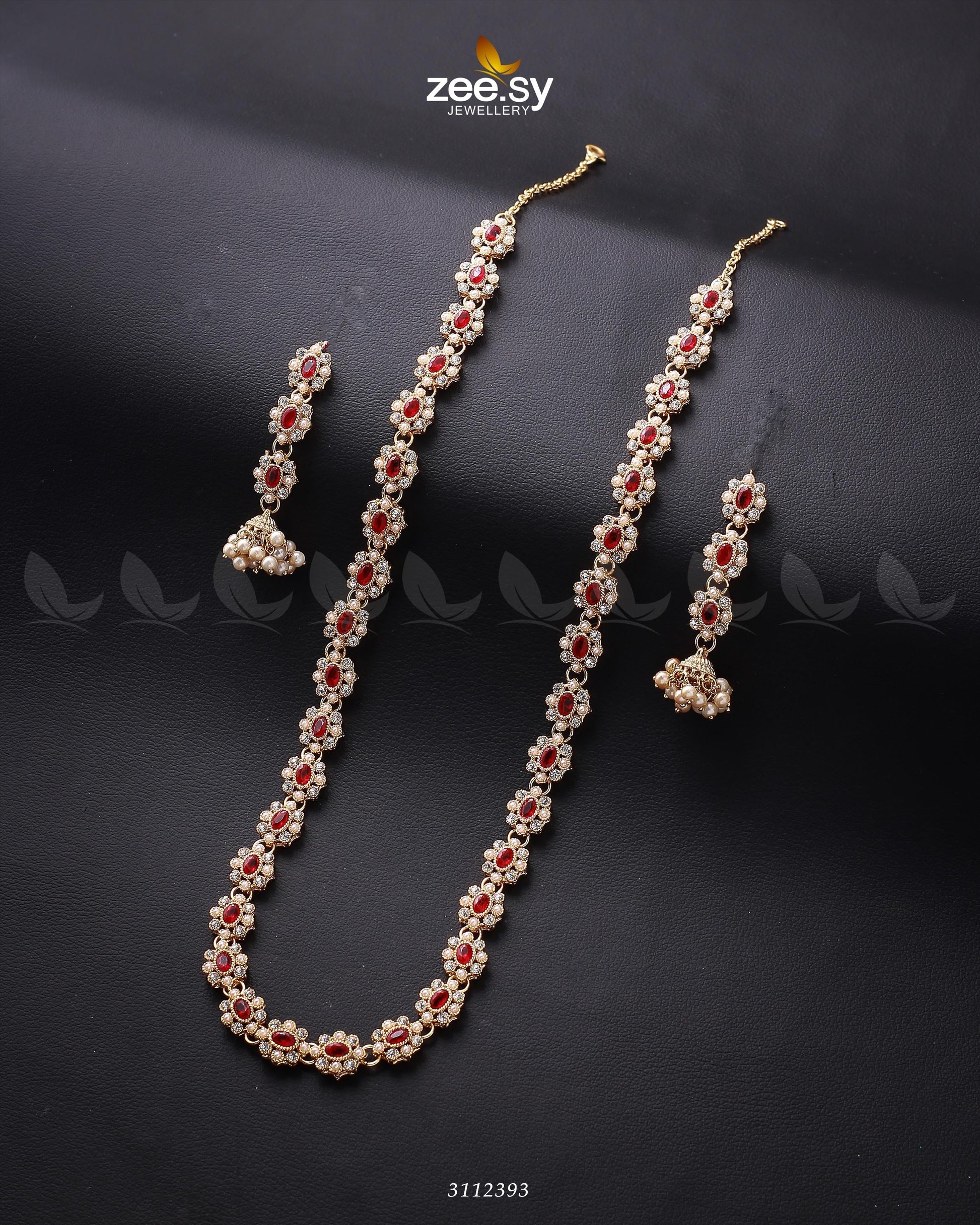 Reema Malla Necklace Golden Red