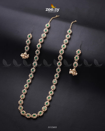 Reema Malla Necklace Golden Green