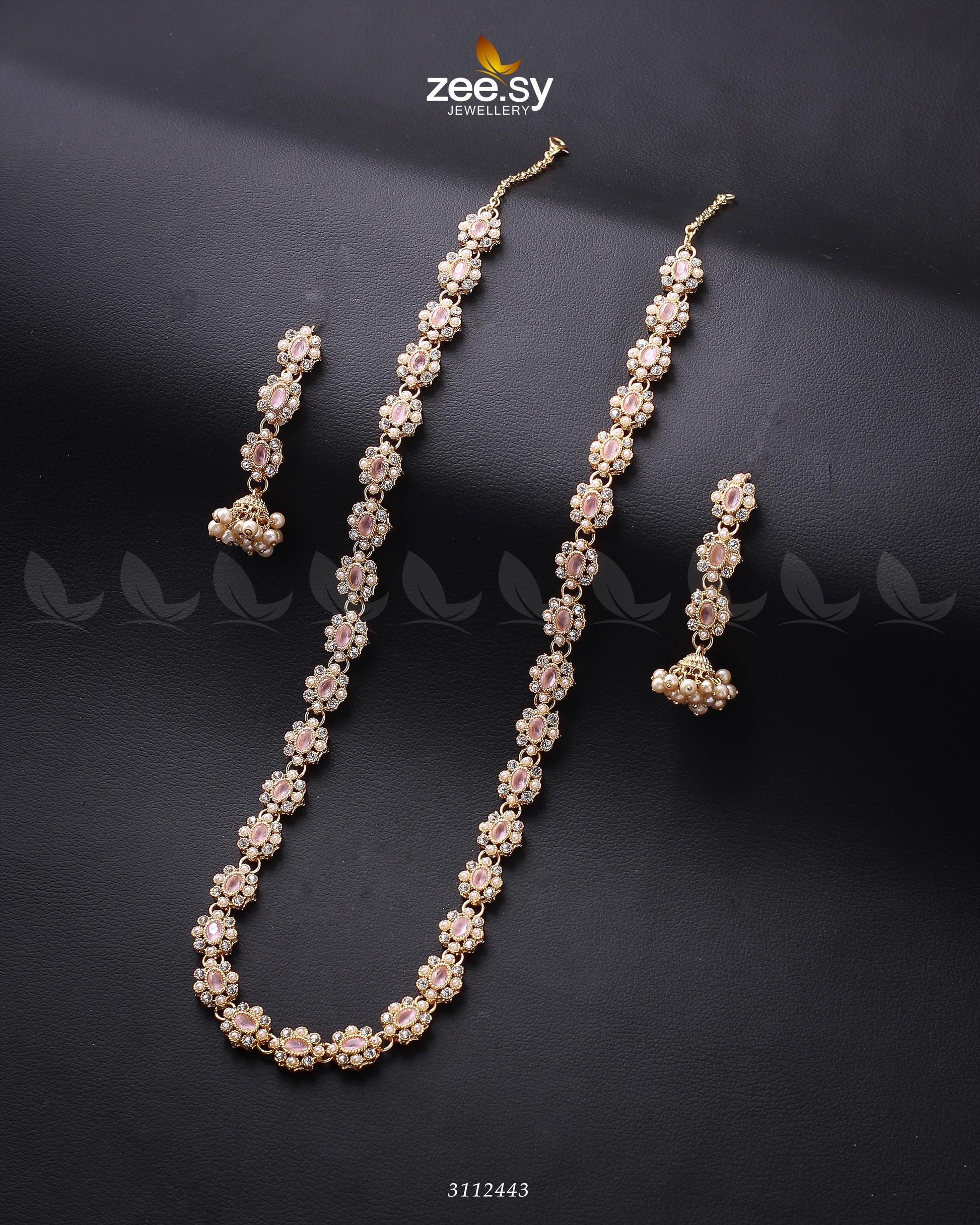 Reema Malla Necklace Golden Mint Pink