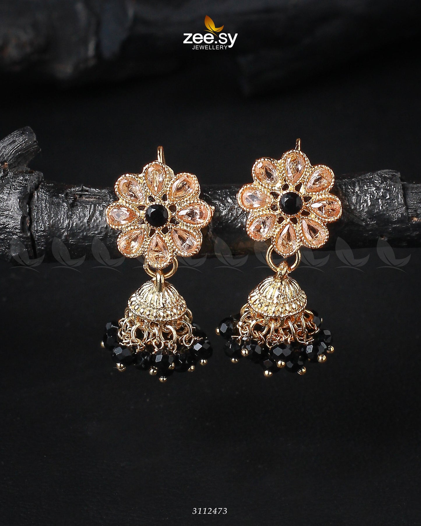 Atiqa Earrings Golden Black
