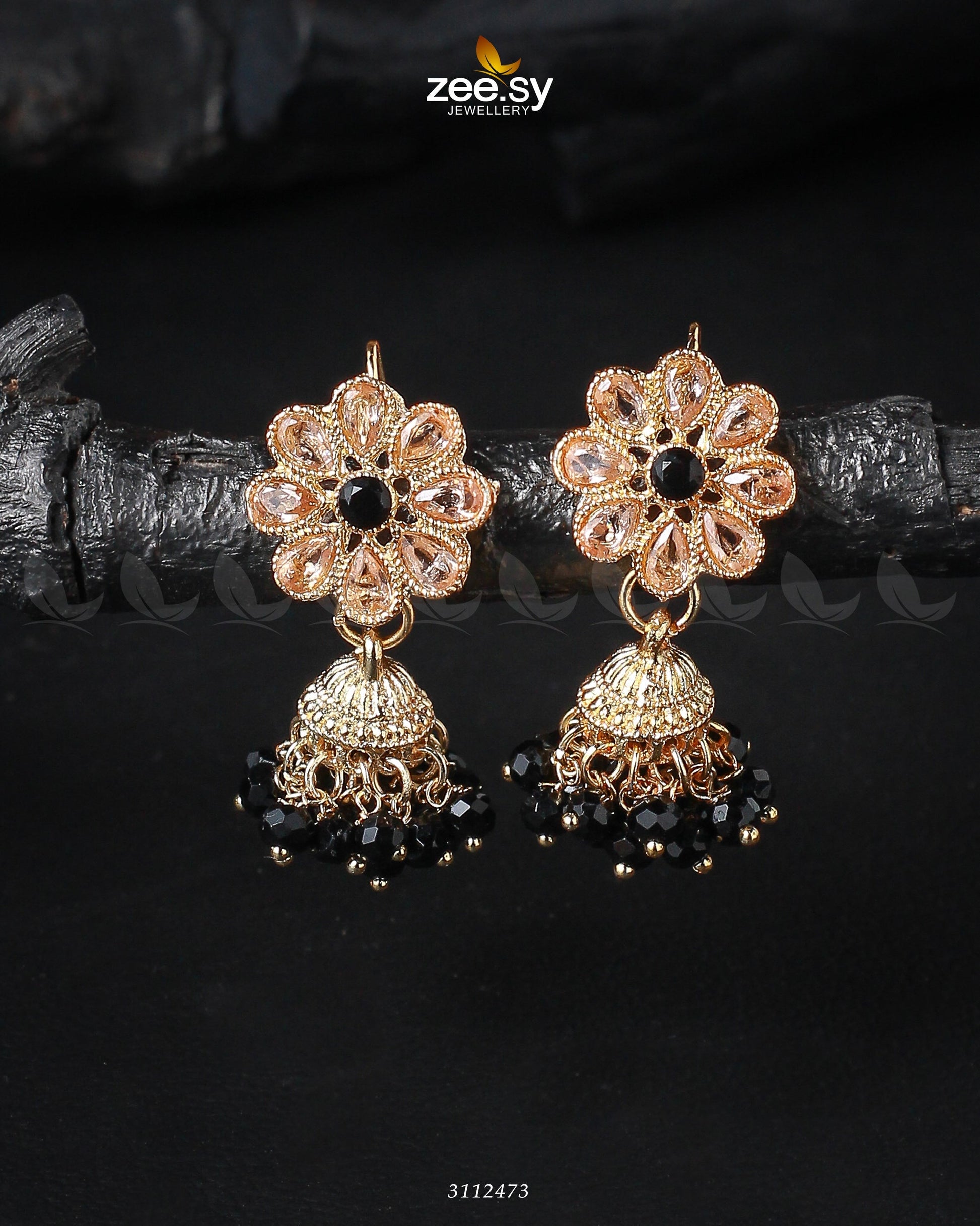 Atiqa Earrings Golden Black