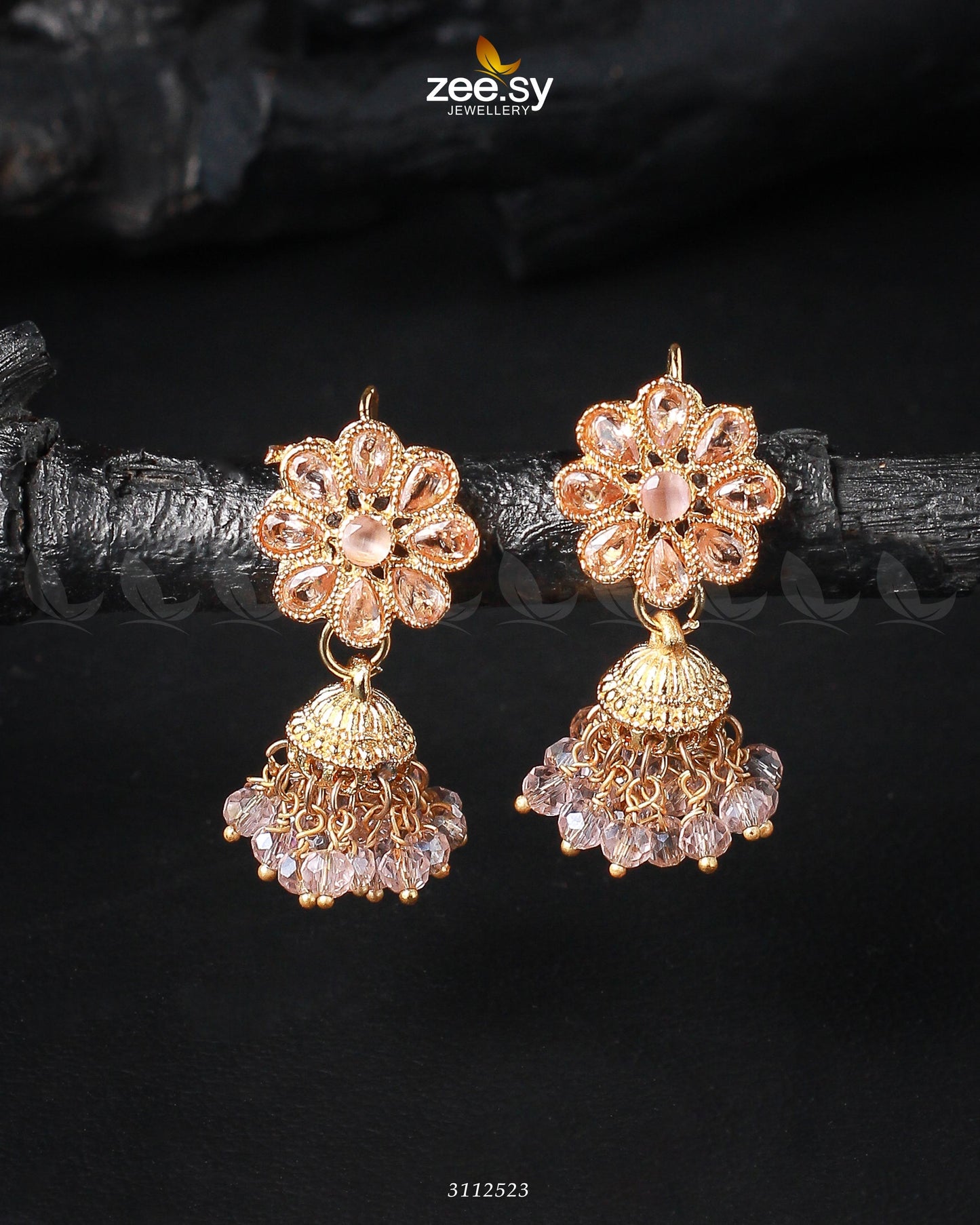 Atiqa Earrings Golden Mint Pink