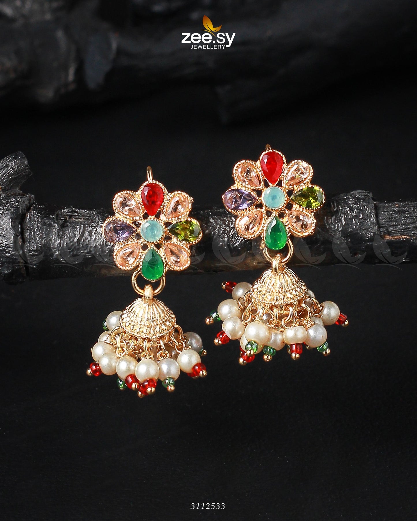Atiqa Earrings Golden Multi