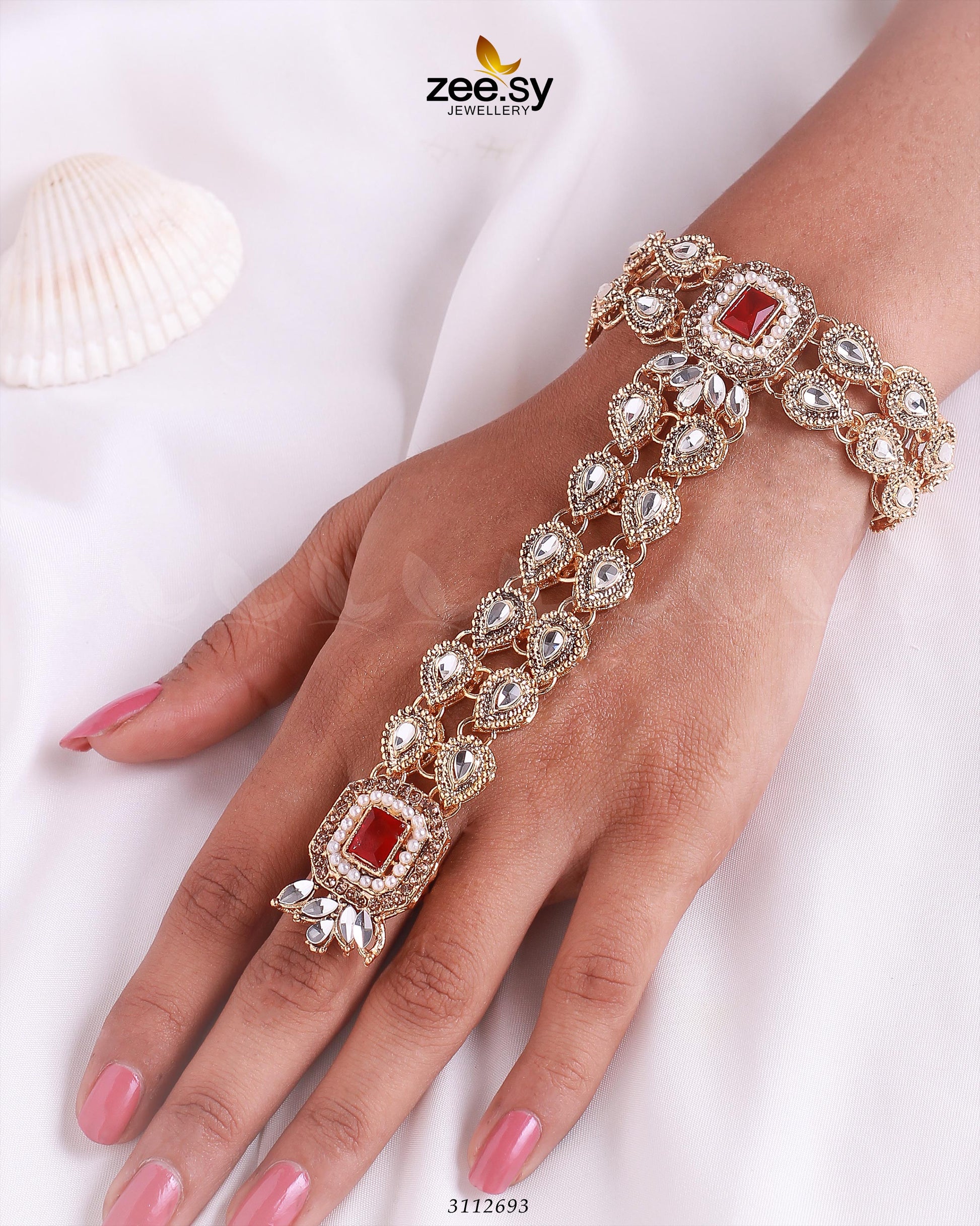 Exuberant Anja Bracelet Golden Red