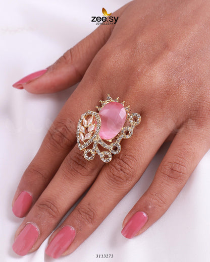 Croton Ring Golden Mint Pink