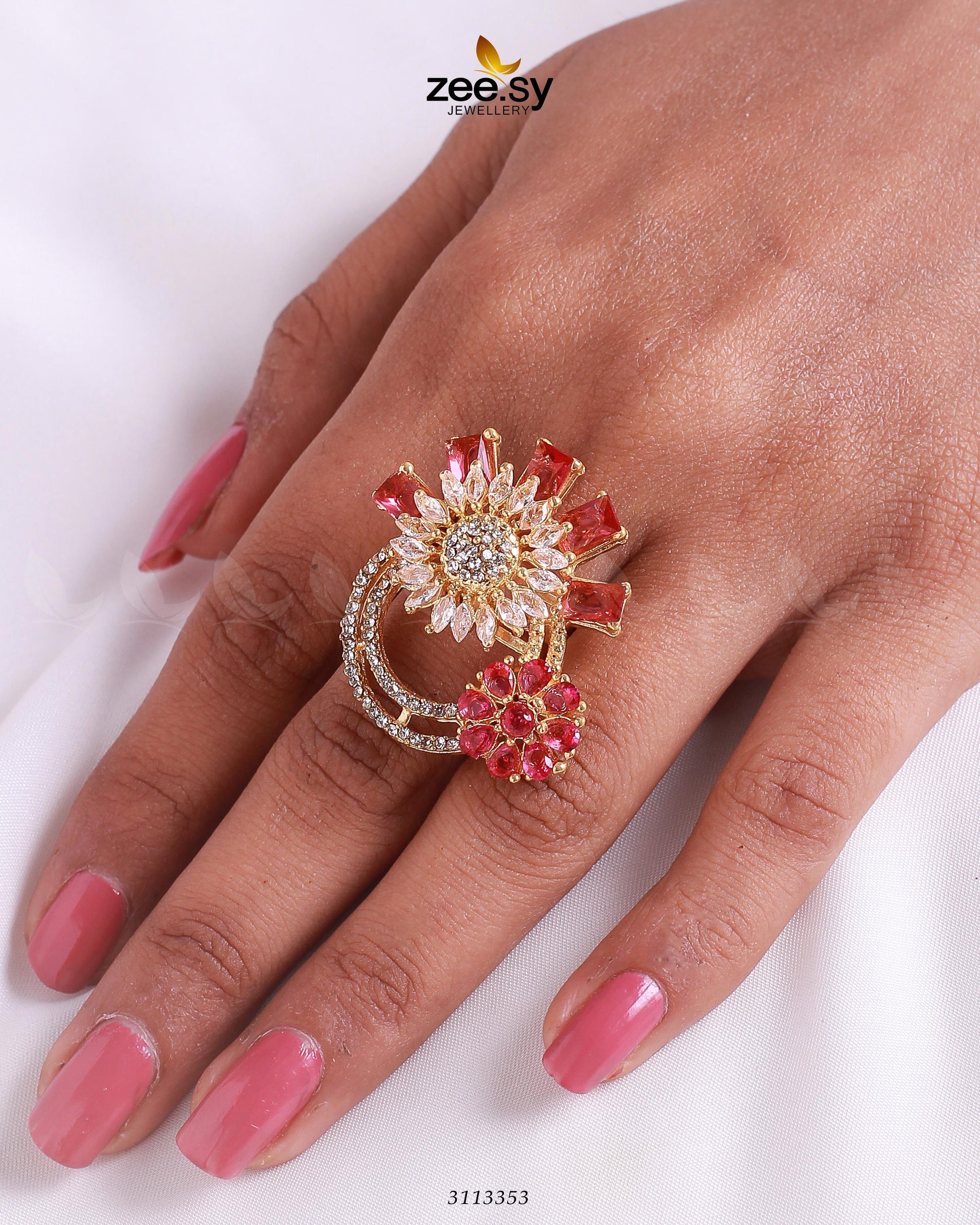 Aima Baig Ring Golden Ruby