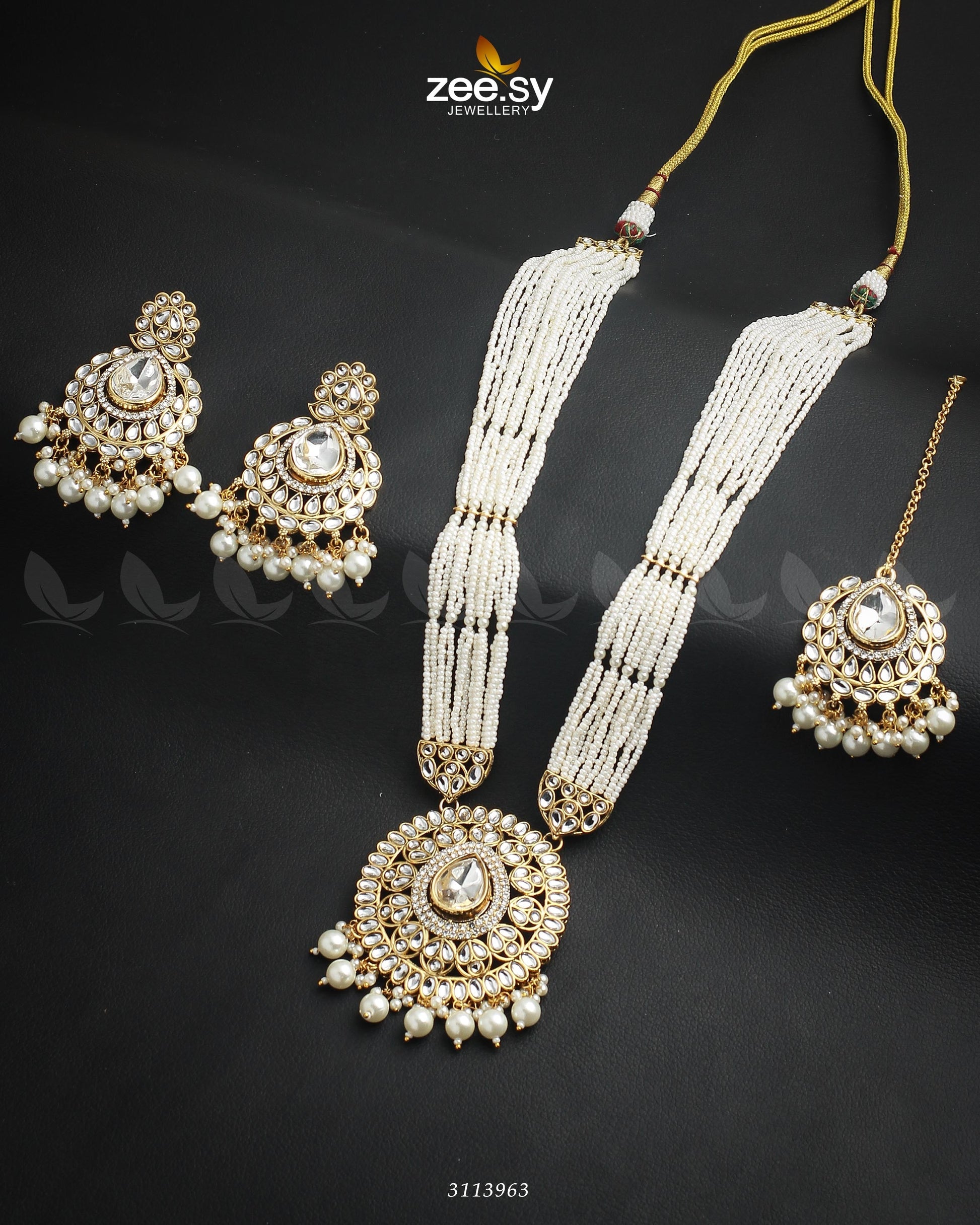 Maranta Malla Necklace Set White