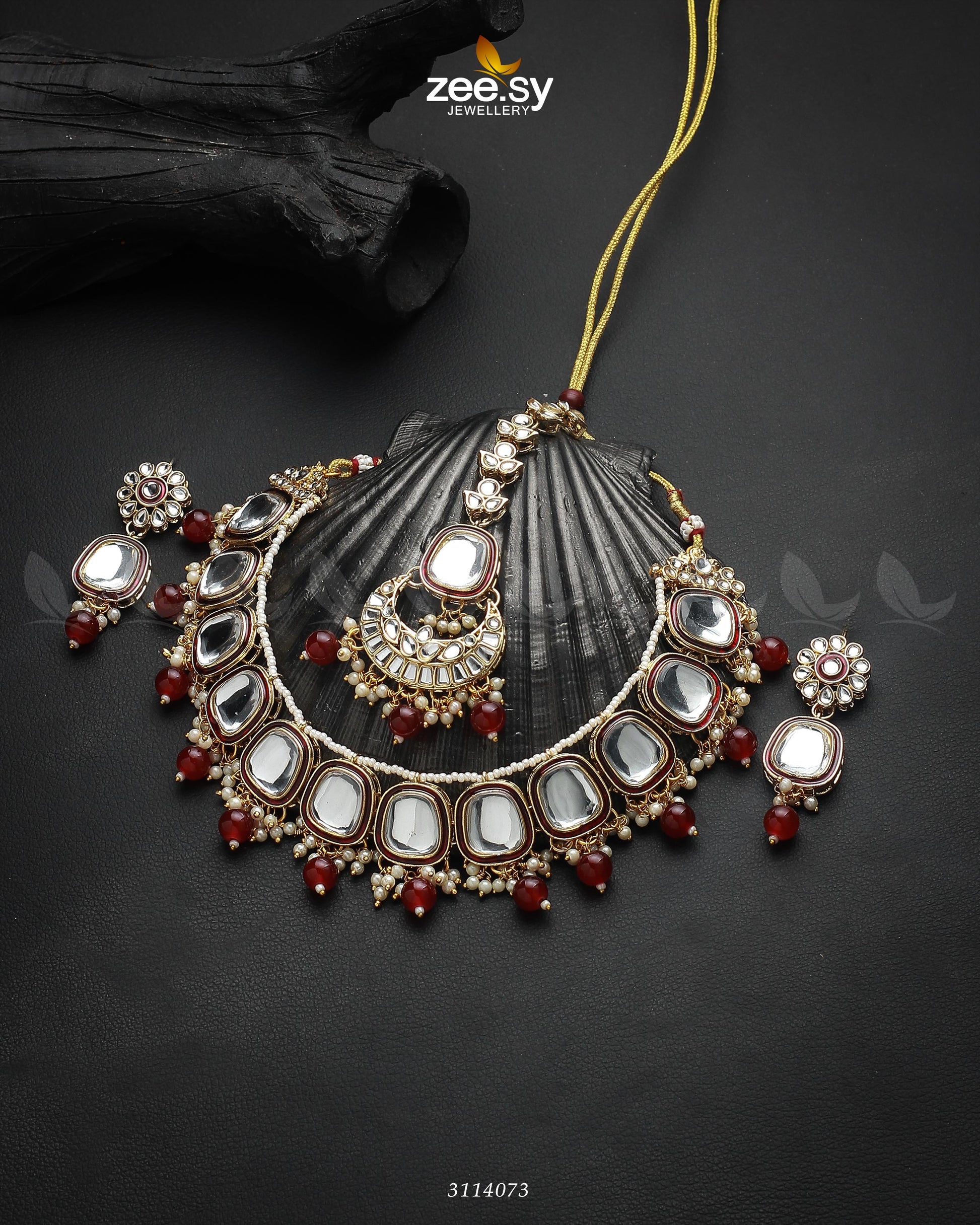 Aqsa Necklace Set Red