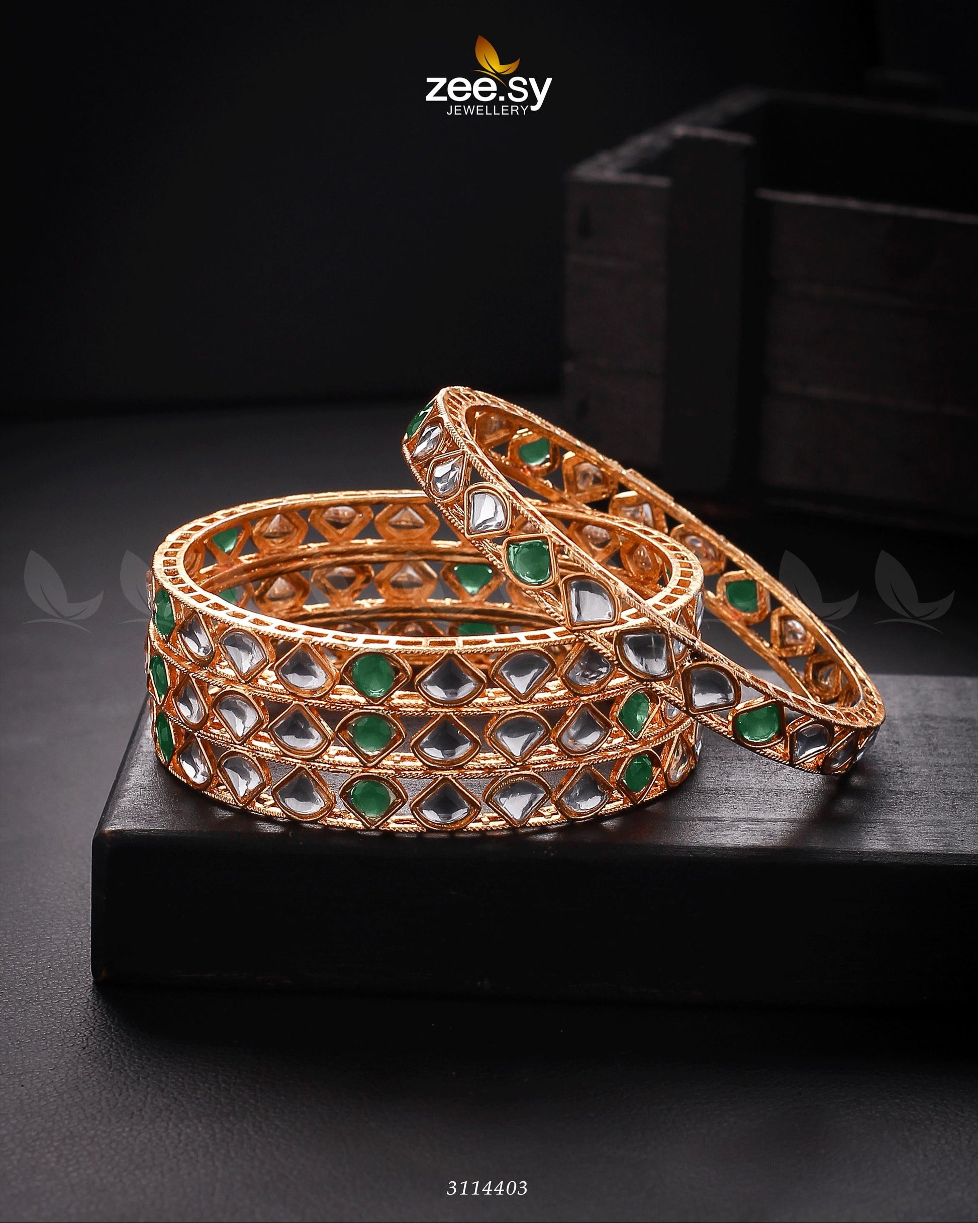 Hina Khan Bangles Green 2*8