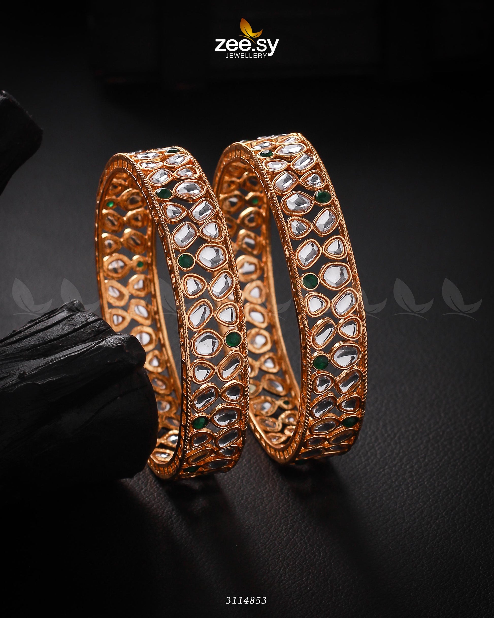 Saffron Bangles Green 2*10