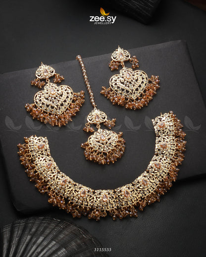 Maniha Necklace Set Golden Champagne