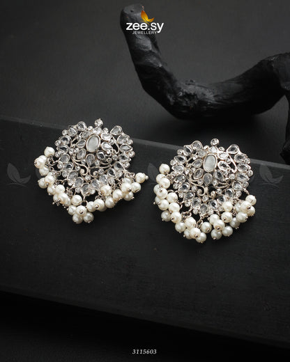 Luxuriant Earrings Silver White