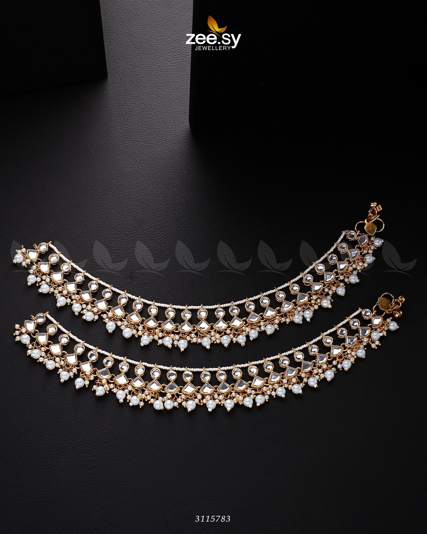 Benitoite Anklets Golden White