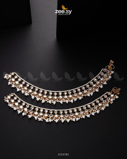 Benitoite Anklets Golden White
