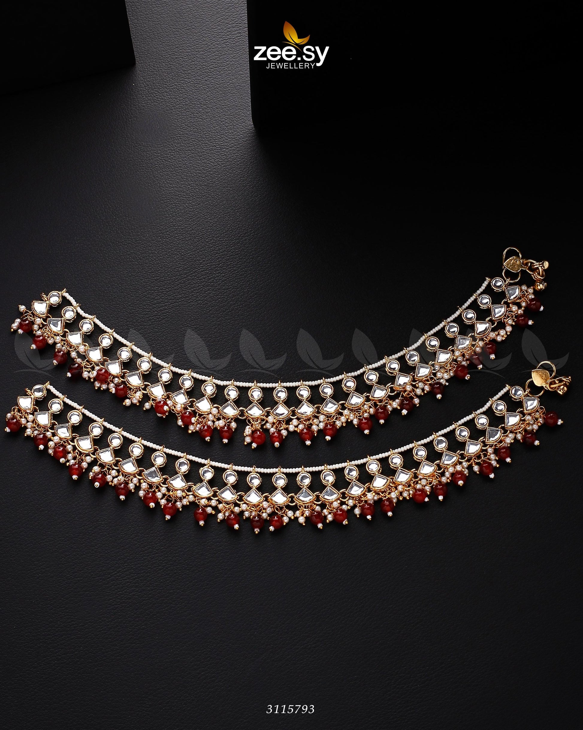 Benitoite Anklets Red