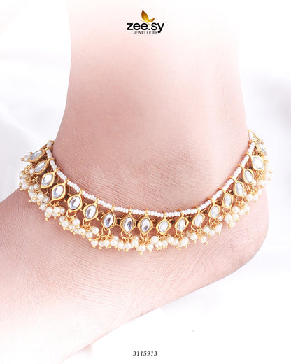 Demantoid Anklets Golden White