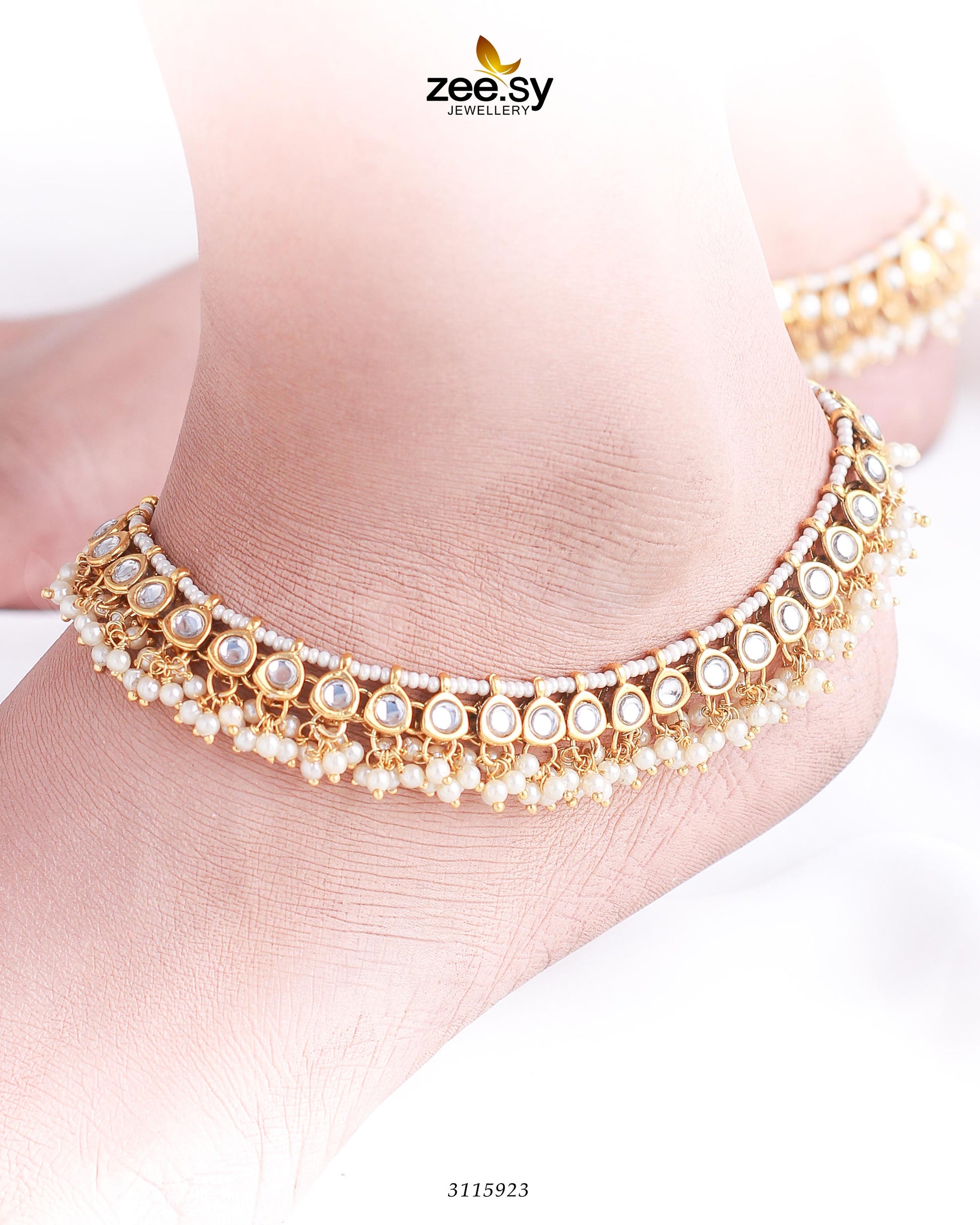 Simone Anklet Golden White