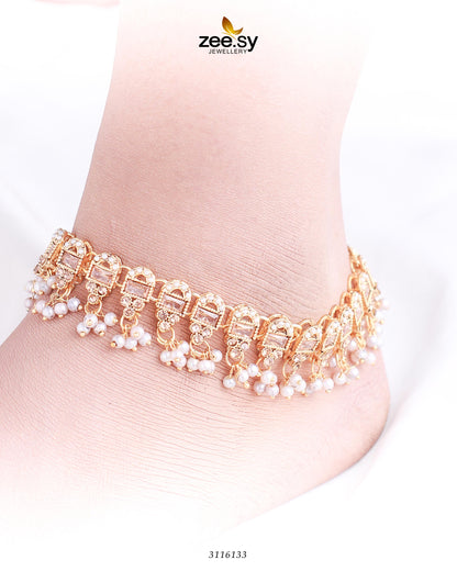 Rutilated Anklet White
