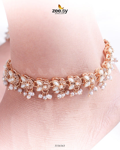 Nemesia Anklets White