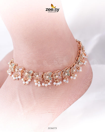 Nemesia Anklets Mint Pink & Green