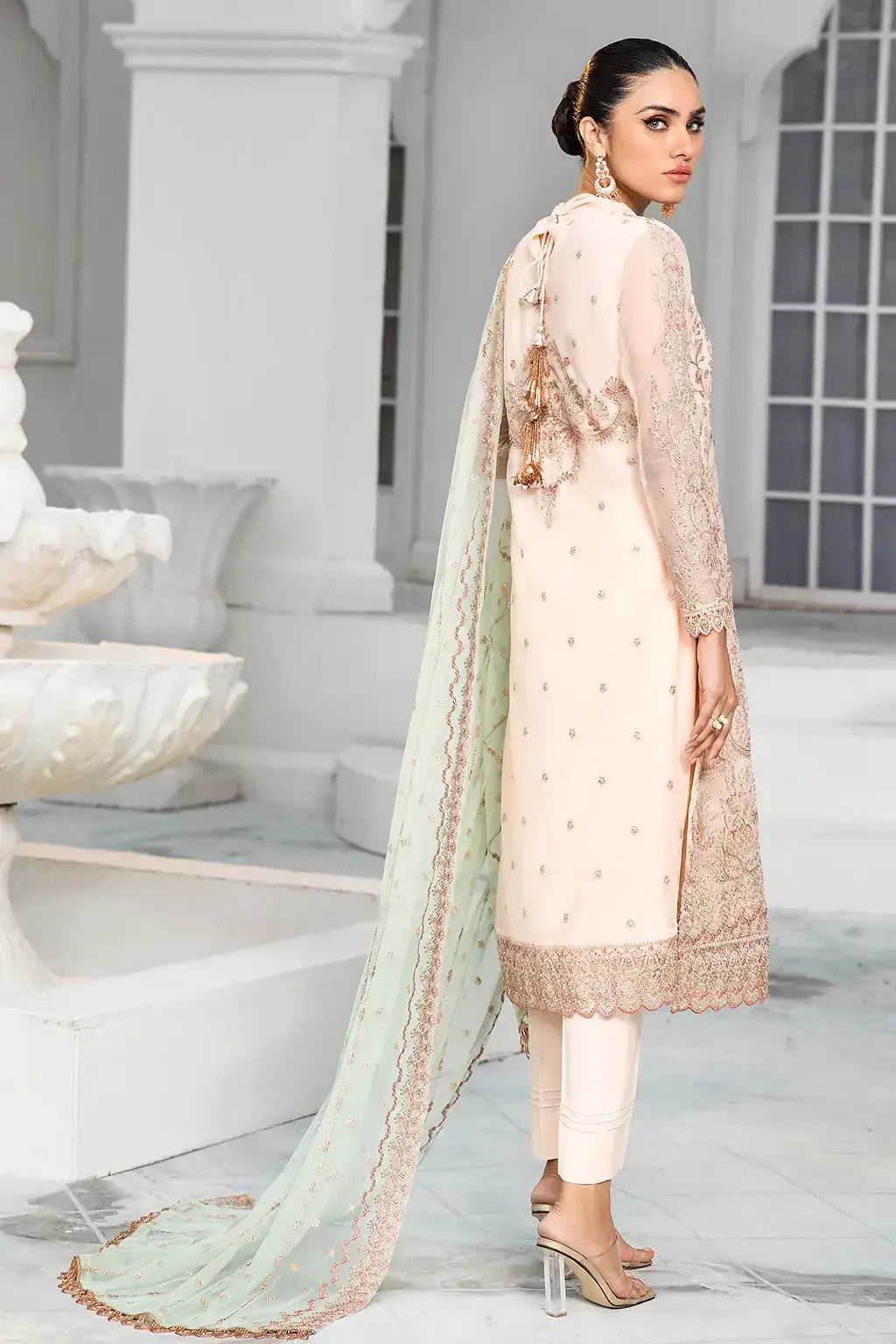 Zarif | DE LUXURY Formals | CORAL - Pakistani Designer Dress - by Zarif | Type: Formal - 100% Original at Saira Sultan