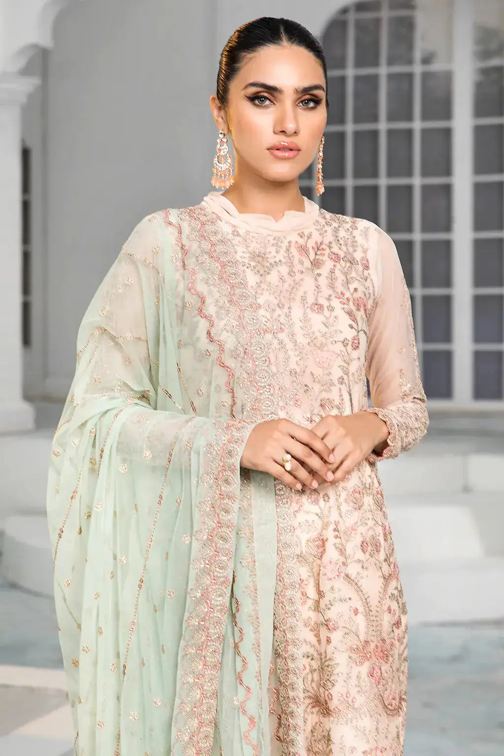 Zarif | DE LUXURY Formals | CORAL - Pakistani Designer Dress - by Zarif | Type: Formal - 100% Original at Saira Sultan