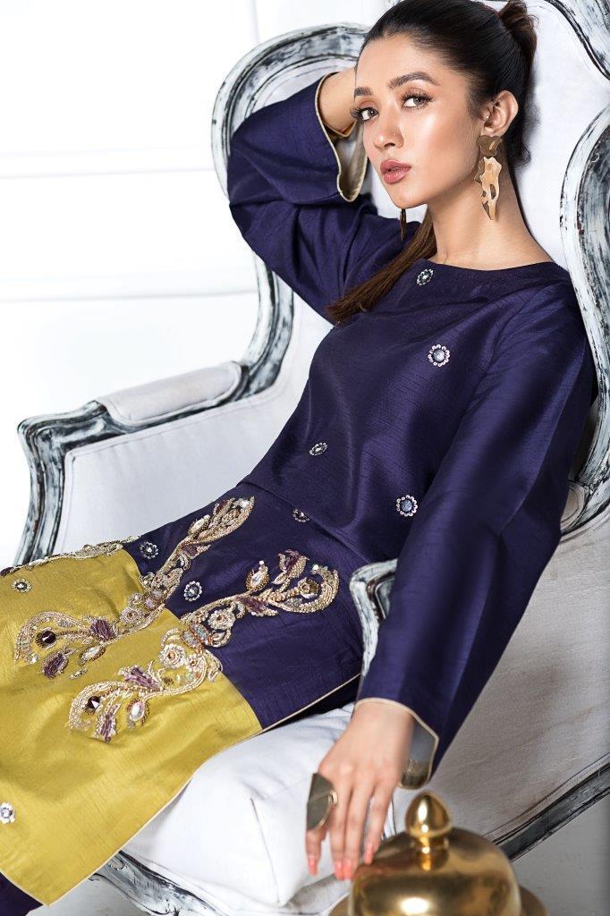 Hana | Eclectic Ready to Wear | Mailanchi M Navy Raw Silk