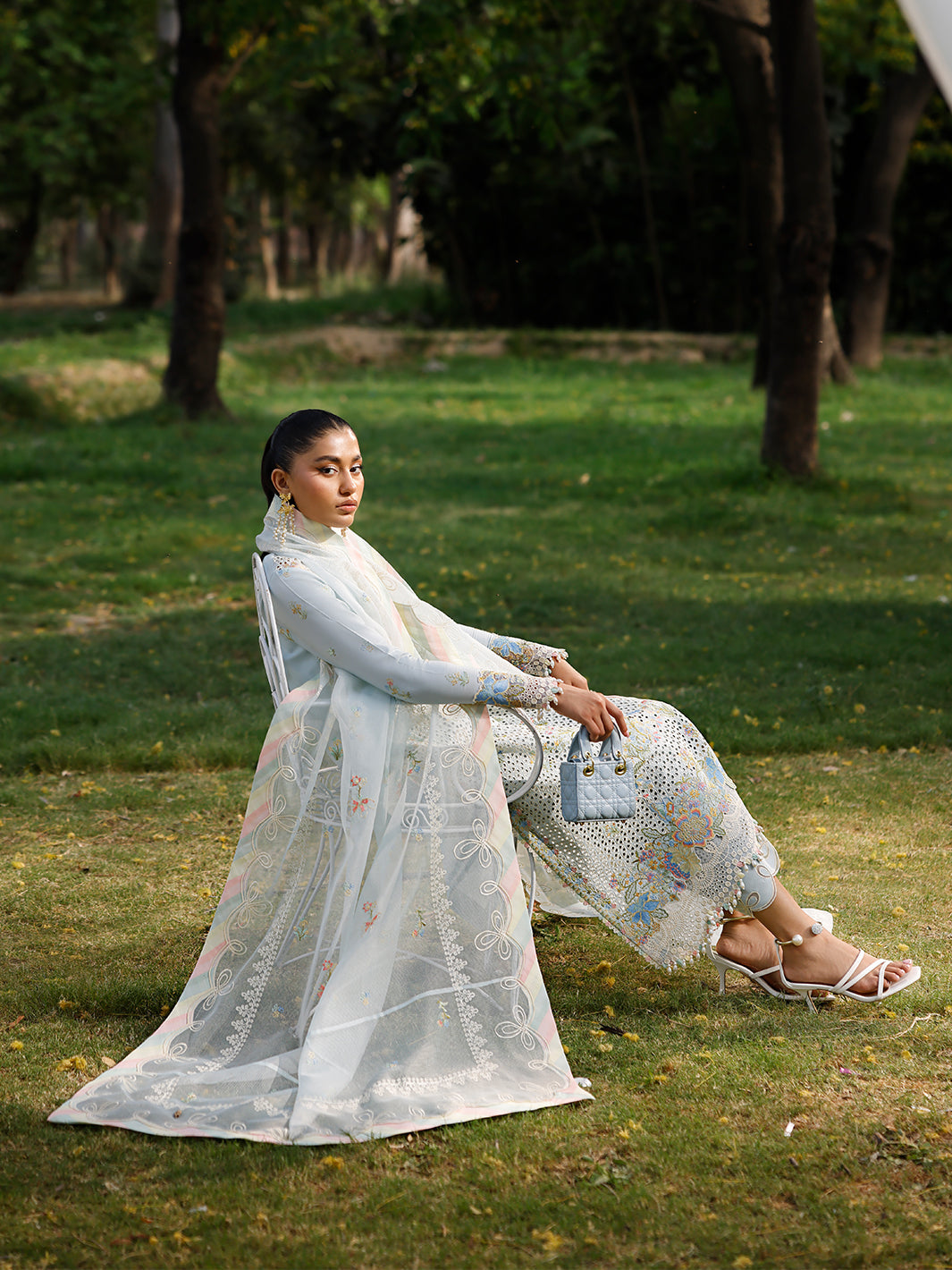 Bin Ilyas | Carnival Summer Edit 25 | 31 - B Custom Size Pale Aqua Lawn