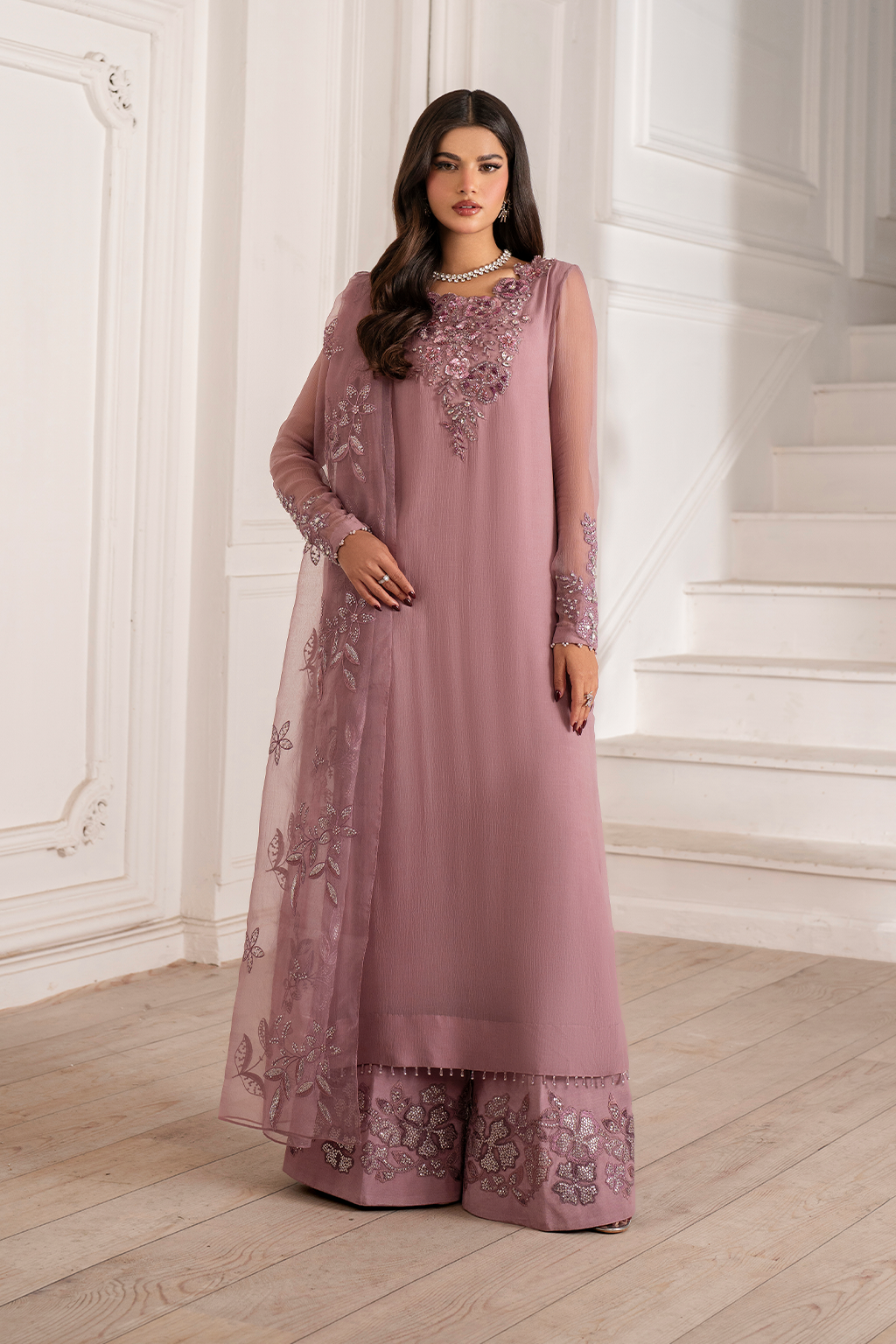 Iznik I Festive Formal I UE-418 Embroidered Chiffon - Pakistani Designer Dress - by Iznik - Type : Ladies Clothes - 100% Original at Saira Sultan