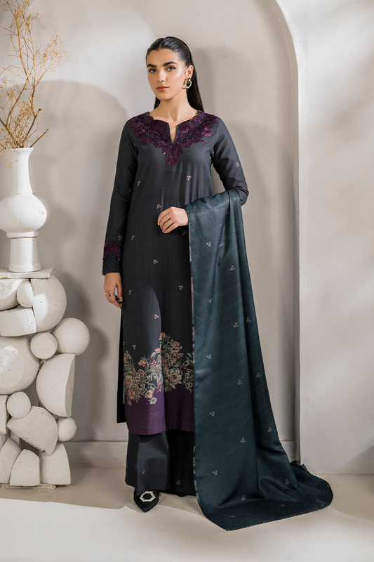 Iznik | Exclusive Winter | UE-357 XS Black Slub Khaddar