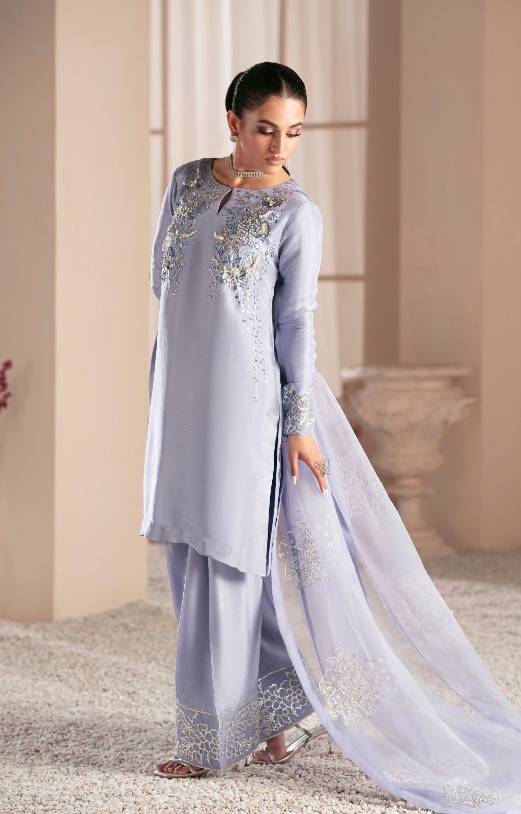 Ajr Couture | Symphony Luxe Festive 25 | Crimson M Mauve Tissue Silk