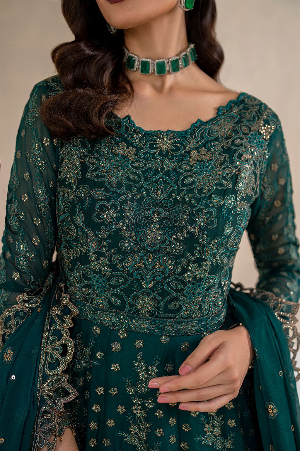 Iznik | Chinnon Chiffon | CC-47 Embroidered Chiffon - Pakistani Designer Dress - by Iznik | Type: Formal - 100% Original at Saira Sultan