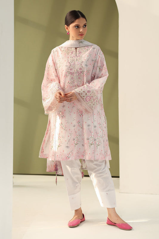 Baroque | Eid Printique | EMBROIDERED PRINTED LAWN UF-4180 XS Light Pink Lawn