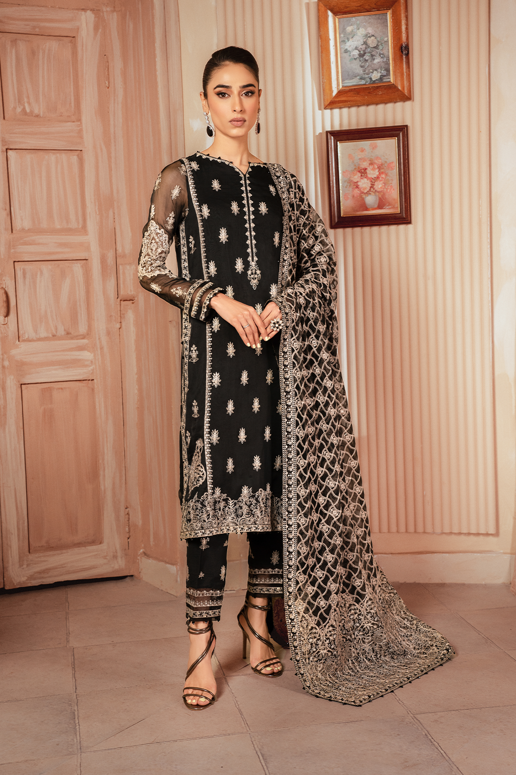 Iznik | Chiffon Kari | ICK-03 Embroidered Chiffon - Pakistani Designer Dress - by Iznik | Type: Formal - 100% Original at Saira Sultan