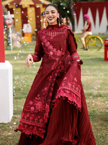 Bin Ilyas | Carnival Summer Edit 25 | 34 - B Custom Size Maroon Lawn