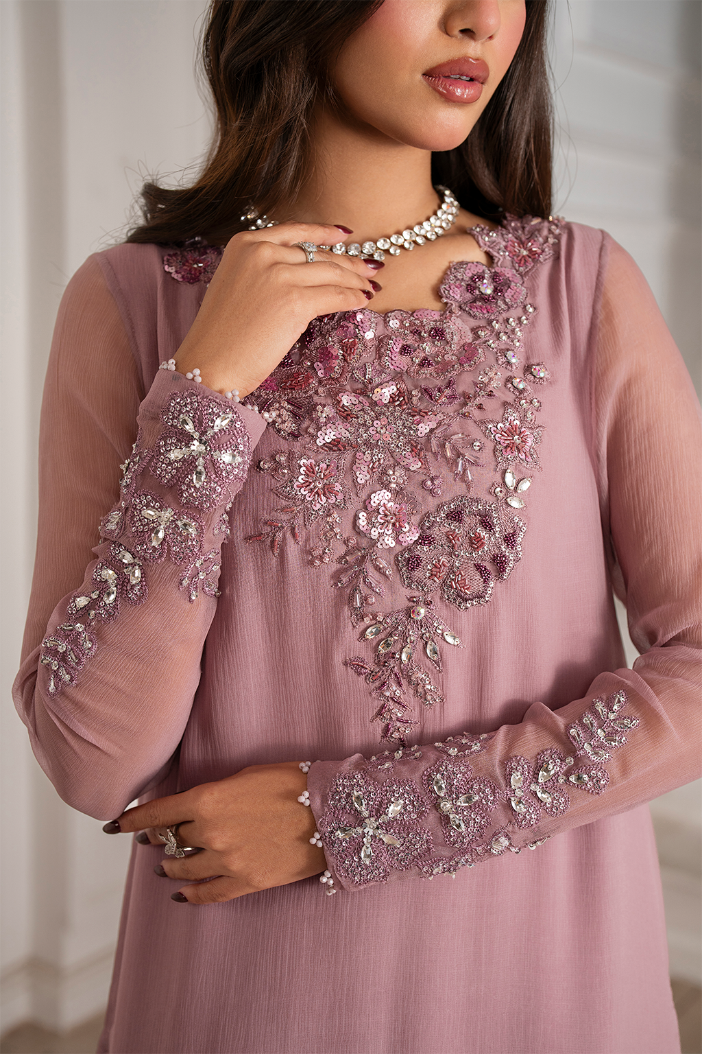 Iznik I Festive Formal I UE-418 Embroidered Chiffon - Pakistani Designer Dress - by Iznik - Type : Ladies Clothes - 100% Original at Saira Sultan