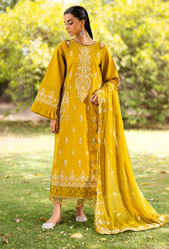 Humdum | Selin Lawn 25 | Selin - D03 L Mustard Yellow Lawn