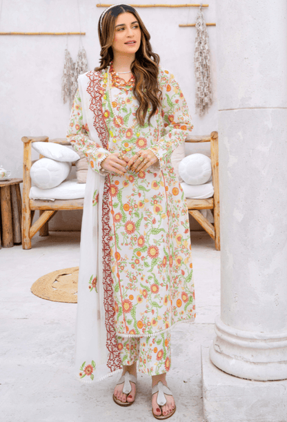 Humdum | Gardenia Lawn 24 | PLG 3 - D02 - Pakistani Designer Dress - by HumDum | Type: Luxury - 100% Original at Saira Sultan