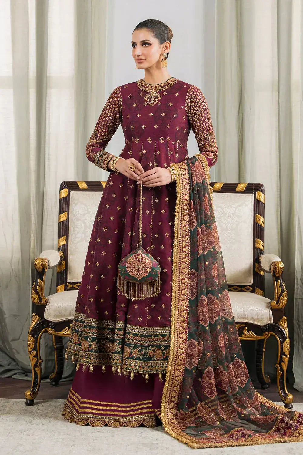 Baroque | Chantelle Embroidered Collection | CH12-03 - Pakistani Designer Dress - by Baroque | Type: Bridal - 100% Original at Saira Sultan