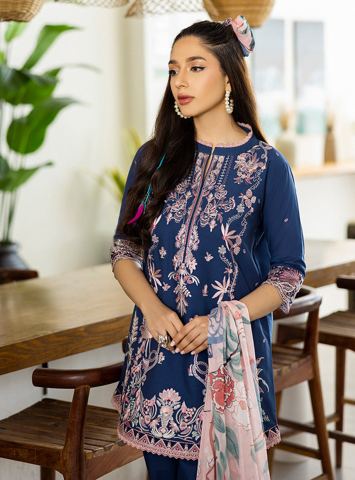 Zainab Chottani | Tahra Lawn 25 | Elisa L Blue Lawn