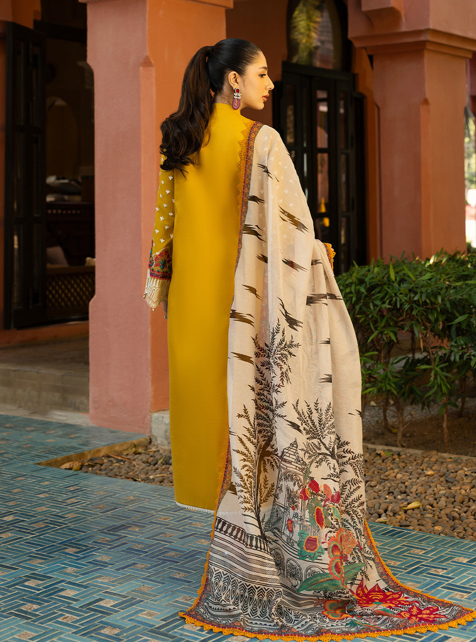 Zainab Chottani | Chikankari 25 | Aanya - 4A S Mustard Yellow Chikankari