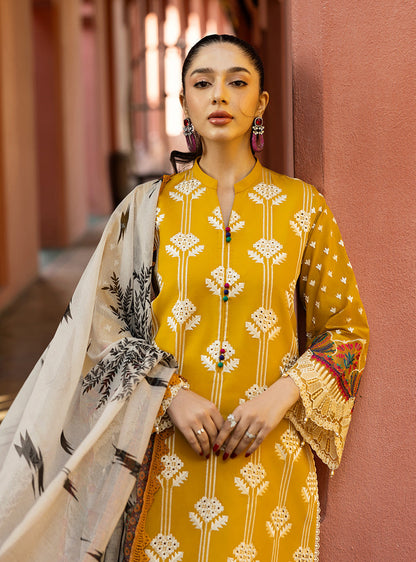Zainab Chottani | Chikankari 25 | Aanya - 4A L Mustard Yellow Chikankari