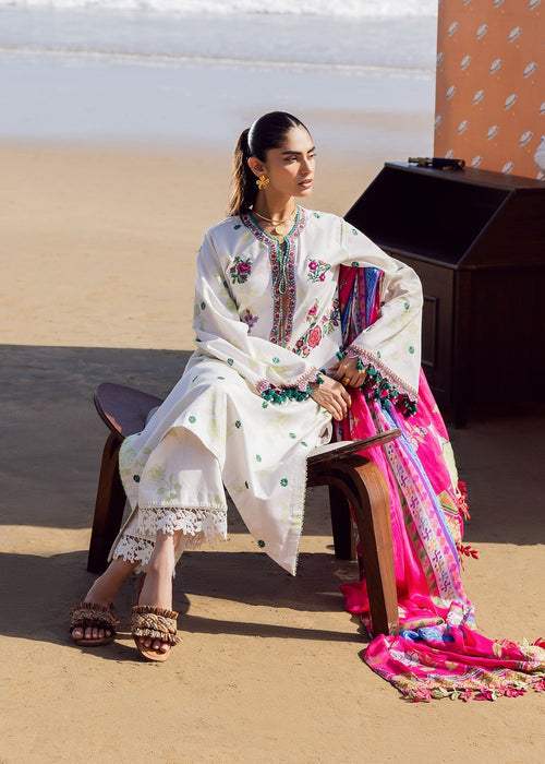Sadaf Fawad Khan | Siraa Lawn 25 | Rosa XL White Lawn