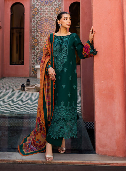Zainab Chottani | Chikankari 25 | Nia - 6A XS Emerald Green Chikankari