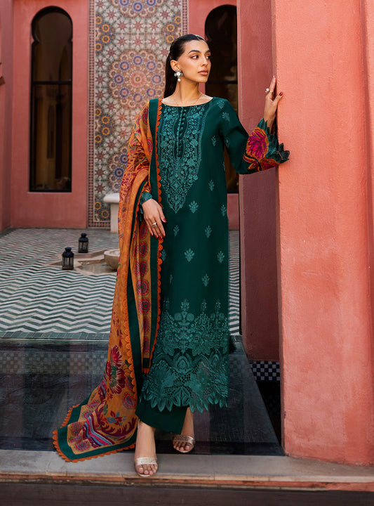 Zainab Chottani | Chikankari 25 | Nia - 6A XS Emerald Green Chikankari