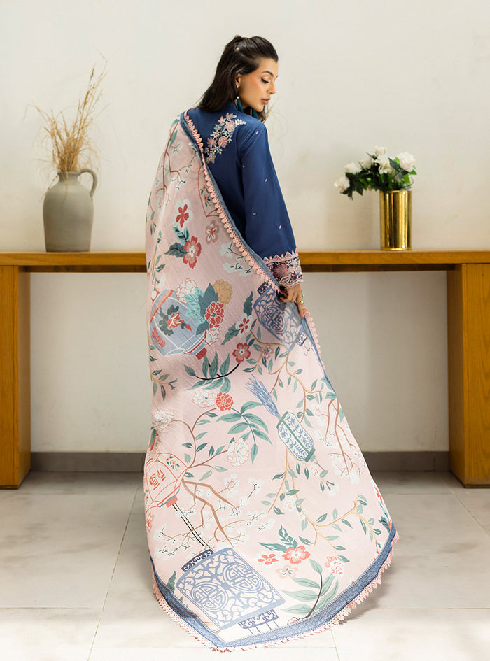 Zainab Chottani | Tahra Lawn 25 | Elisa XL Blue Lawn